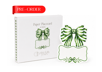 Green Bow Placecard 8 Pack