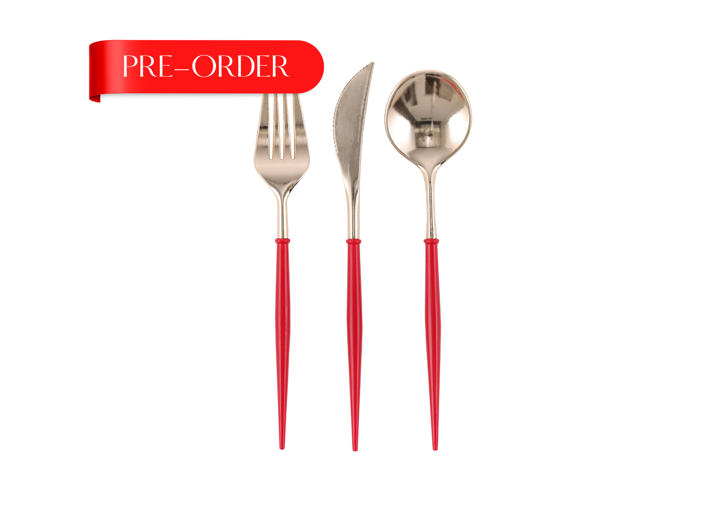 Elegance: Red Cutlery x24