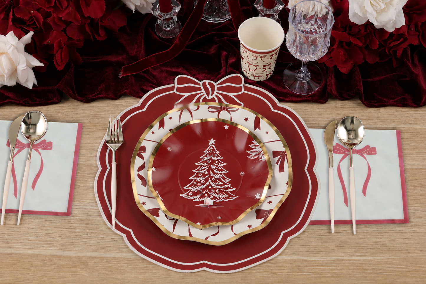 Timeless Bow Paper Placemat 24 Pack