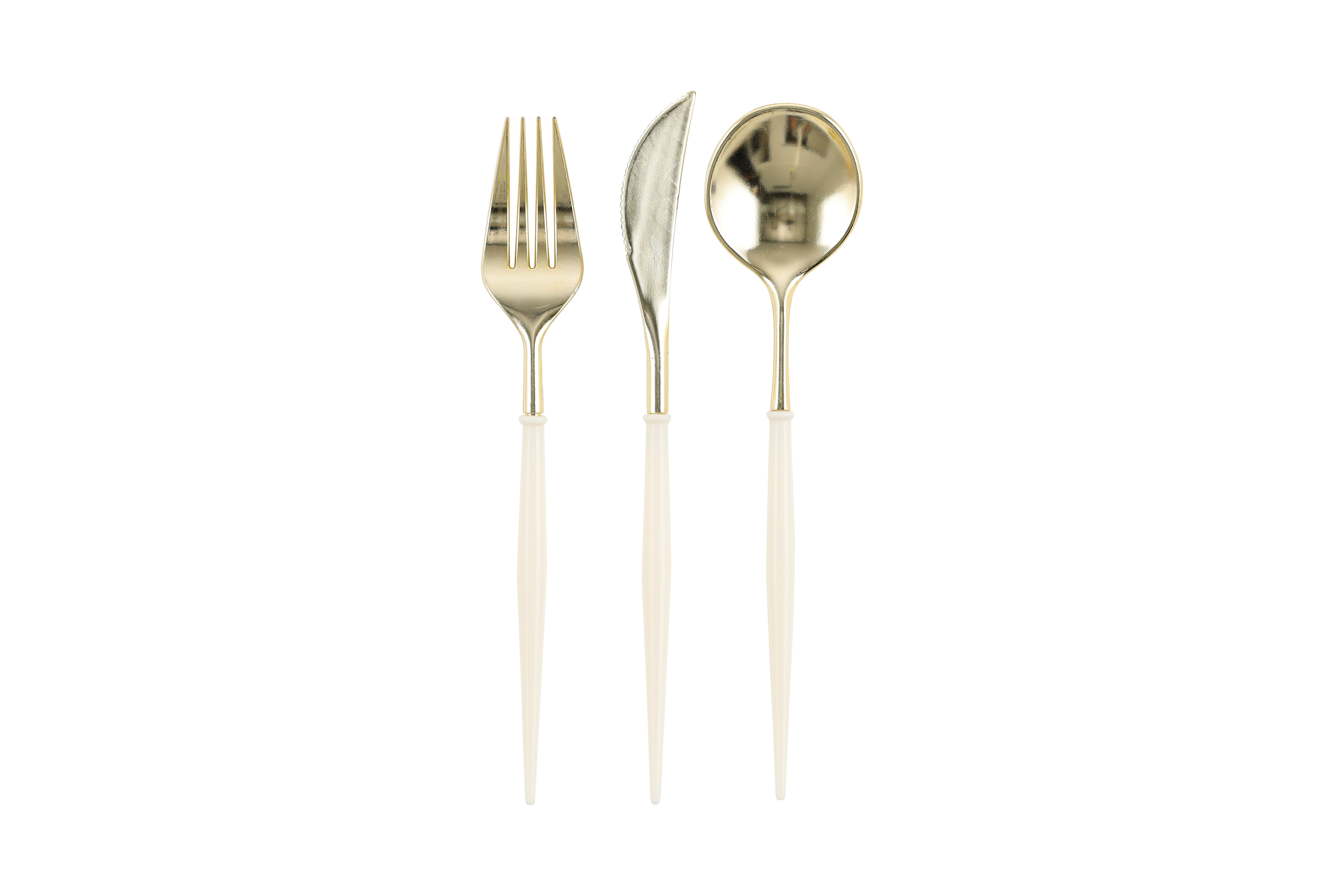 Elegance: White/Gold Cutlery