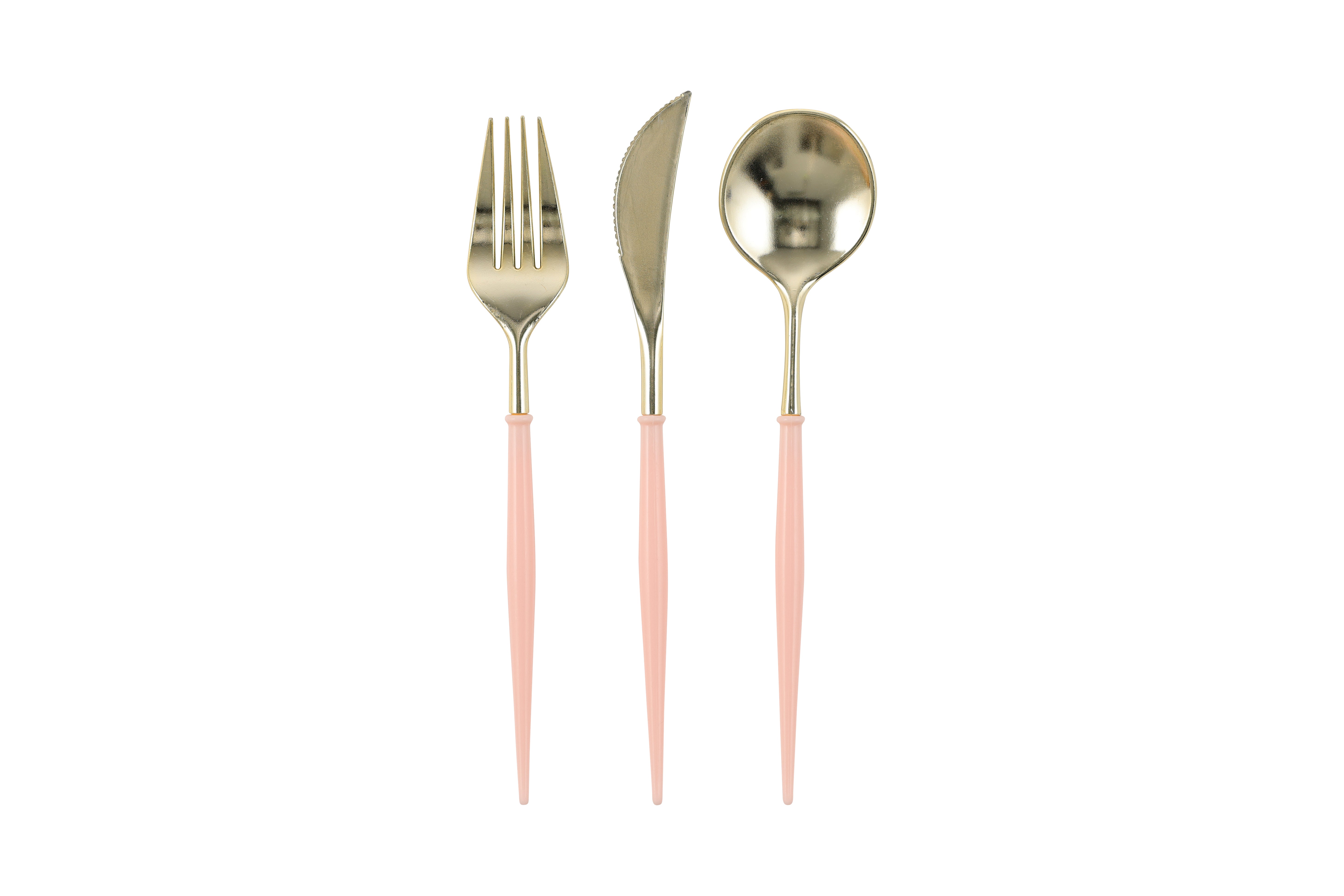 Elegance: Pink/Gold Cutlery x24